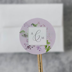 Adesivo Redondo Rustic Lilac Lavandas De Envelope