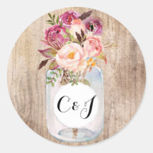 Rustic Mason Jar Watercolor Flowers Casamento de M