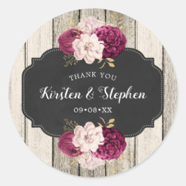 Adesivo Redondo Rustic Obrigado Casamento ou Chá de panela Favor