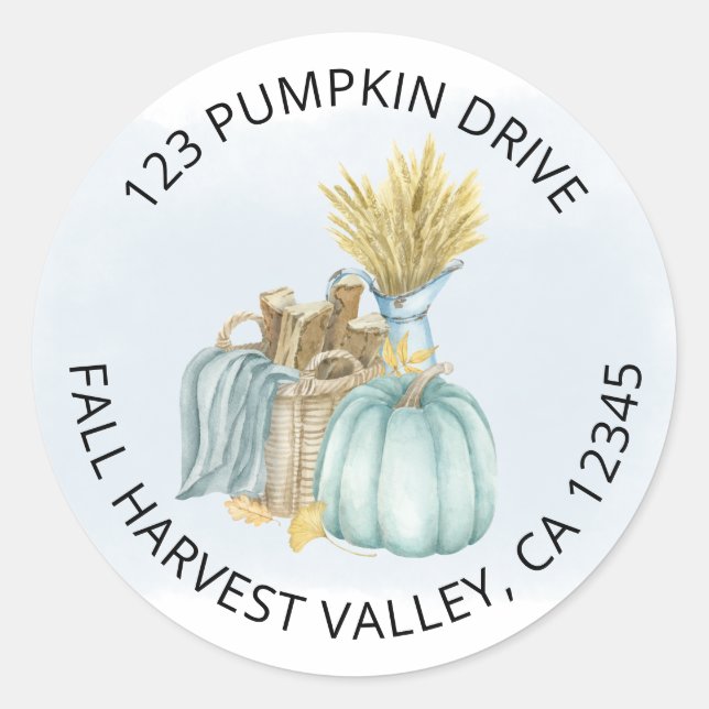 Adesivo Redondo Rustic Pumpkin New Address Classic Round Sticker (Frente)