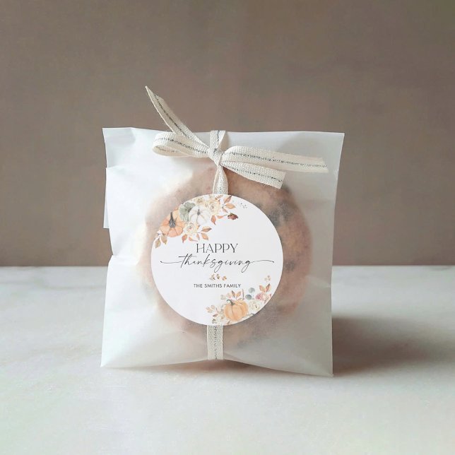 Adesivo Redondo Rustic Pumpkins Thanksgiving Dinner Sticker (Criador carregado)