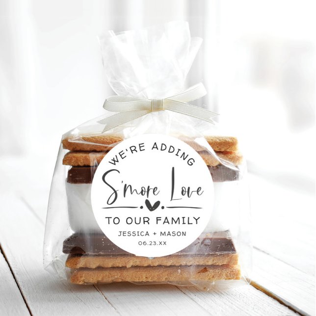 Adesivo Redondo Rustic S'more Love Favor (Criador carregado)