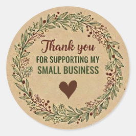 Adesivo Redondo Rustic Thank You Business Sticker – Packaging Labe
