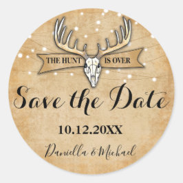 Adesivo Redondo Rustic Wedding Save the Date