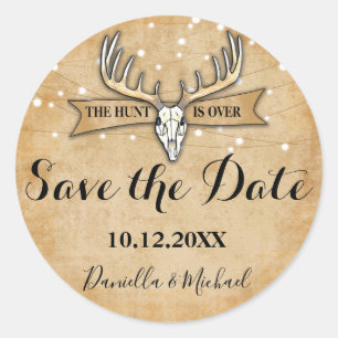 Adesivo Redondo Rustic Wedding Save the Date