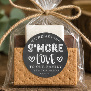 Adesivo Redondo Rustic Wedding S'more Love Favor Classic Round Sti