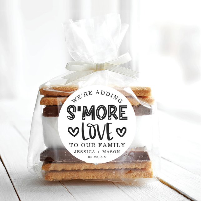 Adesivo Redondo Rustic Wedding S'more Love Favor Classic Round Sti (Criador carregado)