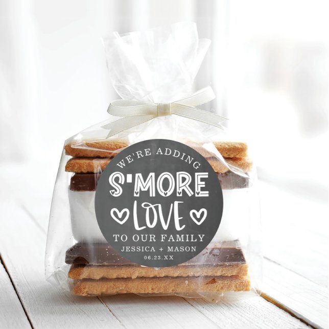 Adesivo Redondo Rustic Wedding S'more Love Favor Classic Round Sti (Criador carregado)