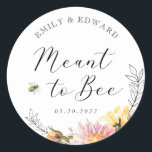 Adesivo Redondo Rustic Wildflower Quer Ser Favor do Casamento<br><div class="desc">Etiquetas/etiquetas personalizadas para favoritos de casamento,  que incluem a aquarela de flor silvestre e design de abelhas.</div>