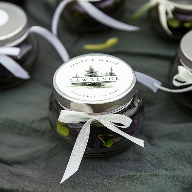 Adesivo Redondo Rustic Winter Forest Green ID1049 (Criador carregado)