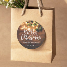 Rustic Wood String Luzes Feliz Feriado de Natal