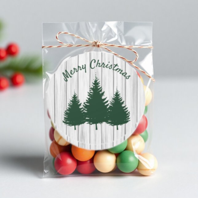 Adesivo Redondo Rustic Woodland Christmas (Criador carregado)