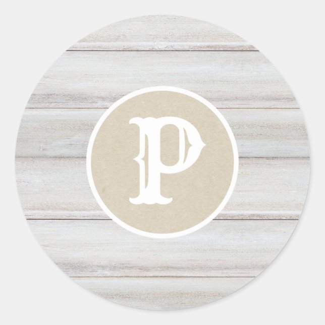 Adesivo Redondo Rustico Branco Madeira Shabby Chic Kraft Favor de  (Frente)