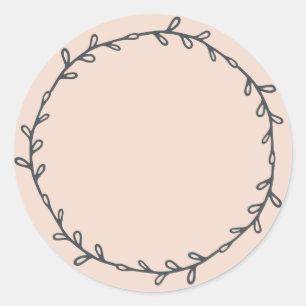 Adesivo Redondo Rústico Pastel Rosa para Escrever em Casa