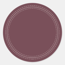 Adesivo Redondo Rústico Simples Caseiro Bordô Escreva Em