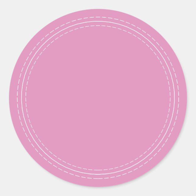 Adesivo Redondo Rústico Simples Rosa Fúcsia Escrita à Mão (Frente)