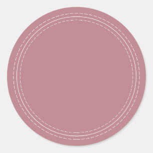 Adesivo Redondo Rústico Simples Rosa Poeirento Escrever Em Casa