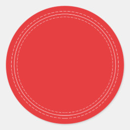 Adesivo Redondo Rústico Simples Vermelho Brilhante Escreva Em Casa