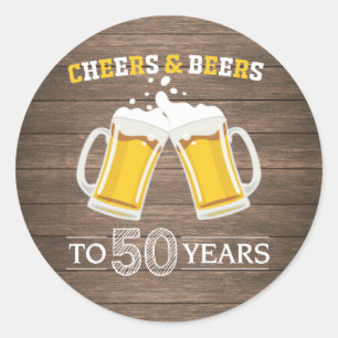 Adesivo Redondo Rústicos Saúde e Cervejas a 50 anos