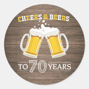 Adesivo Redondo Rústicos Saúde e Cervejas a 70 anos