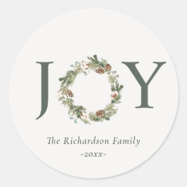 Adesivo Redondo Ruston Cotton Pine Joy Merriest Wreath de Natal