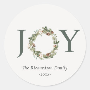 Adesivo Redondo Ruston Cotton Pine Joy Merriest Wreath de Natal