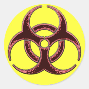 Adesivo Redondo Rusty Bio Hazard - Símbolo