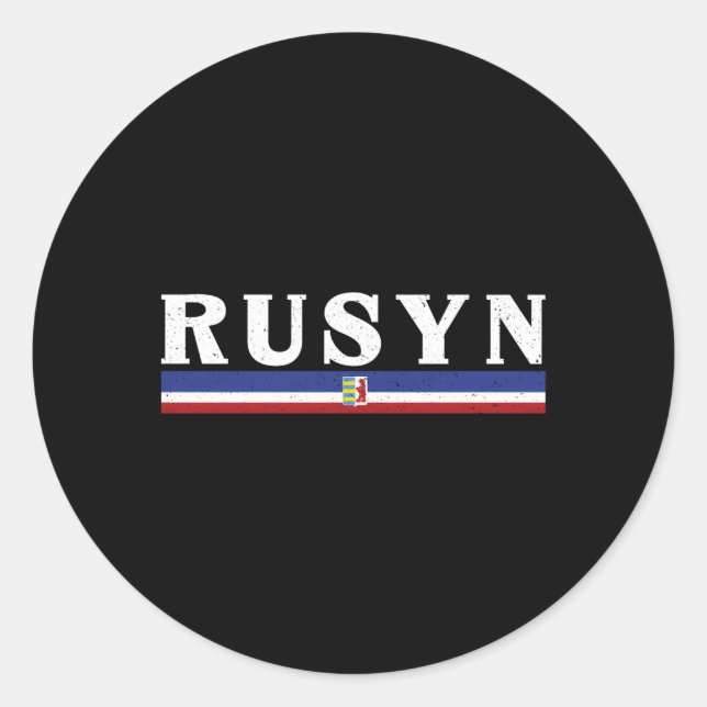 Adesivo Redondo Rusyn Carpatho - Eslavo - Etnia Cárpata Diáspora R (Frente)