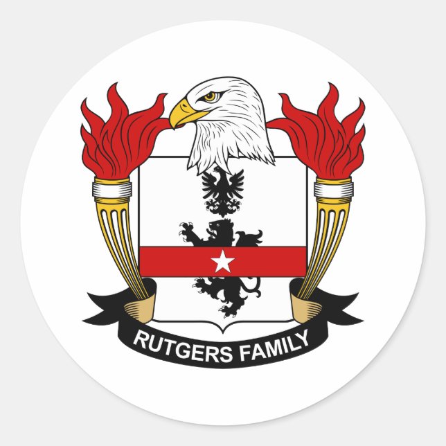 Adesivo Redondo Rutgers Family Crest (Frente)