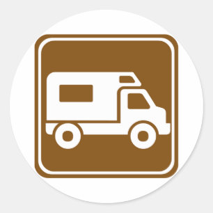 Adesivo Redondo RV - Sinal de Estrada