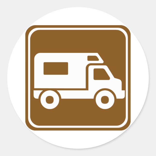 Adesivo Redondo RV - Sinal de Estrada (Frente)