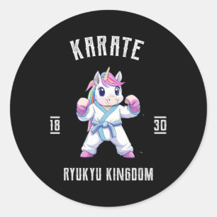 Adesivo Redondo Ryukyu Karate Unicorn - Karateka Japão