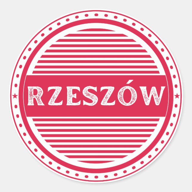 Adesivo Redondo Rzeszow City Pride Emblem – Polish Identity (Frente)