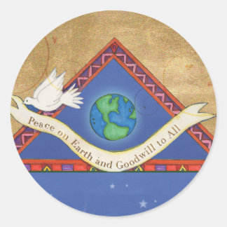 Adesivo Redondo S008 Peace on Earth Sticker