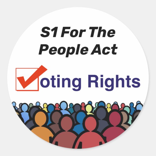 Adesivo Redondo S1 Direitos De Voto Para A Lei Pessoas (Frente)