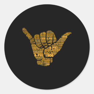 Adesivo Redondo S Alfa African Fraternity Sign Words 1906