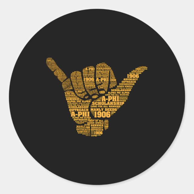 Adesivo Redondo S Alfa African Fraternity Sign Words 1906 (Frente)