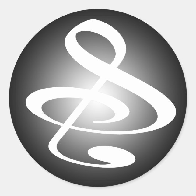 Adesivo Redondo "S", "&" E/Ou Nota Musical De Limpeza Treble (Frente)