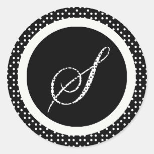 Adesivo Redondo S Monograma - Letra Envelope Selo