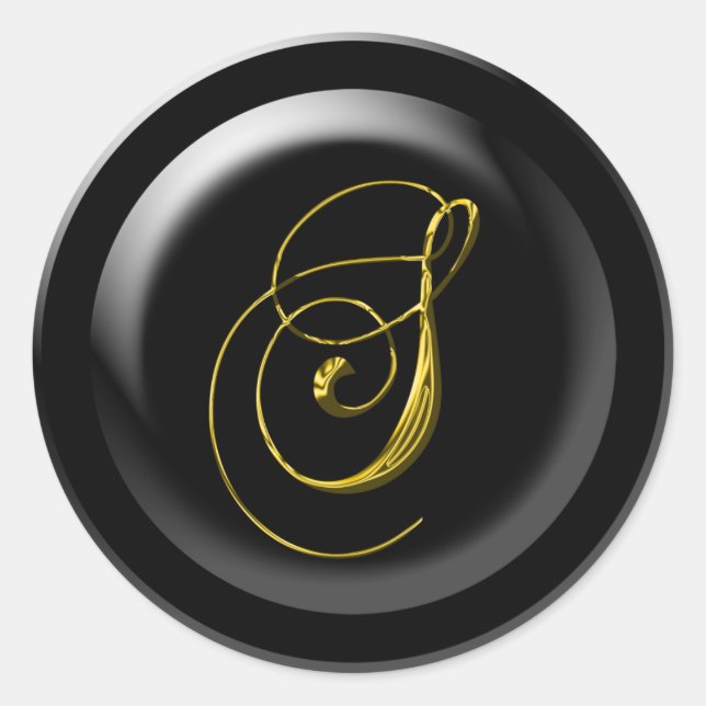 Adesivo Redondo S Monograma Para Casamentos (Frente)