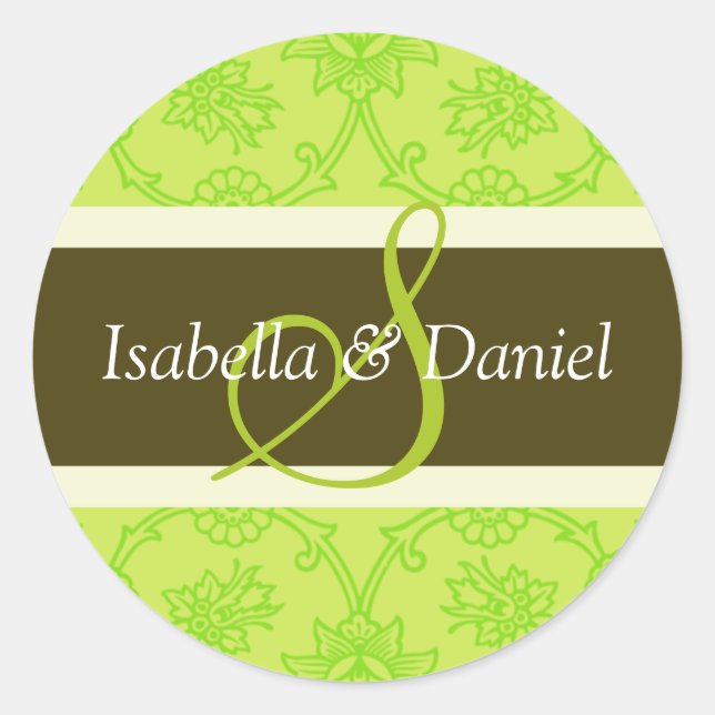 Adesivo Redondo S Monogramas Para Selos De Convite Para Casamento (Frente)