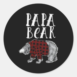 Adesivo Redondo S Papa Urso Xadrez Lumberjack Flannel