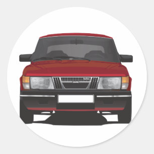 Adesivo Redondo Saab 900 turbo (vermelho)