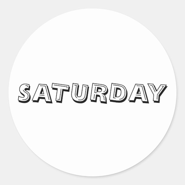 Adesivo Redondo Sábado, Alphabet Soup White Sticker, por Janz (Frente)