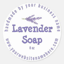Adesivo Redondo Sabão branco roxo, Lavanda feita à mão, russo