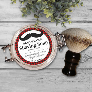 Adesivo Redondo Sabão de Barba Preto + Xadrezes de Lumberjack Ver