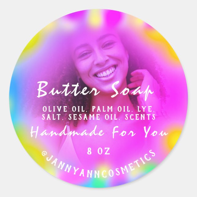 Adesivo Redondo Sabão-Manteiga Fotografia CosméticaHológrafo Terap (Frente)