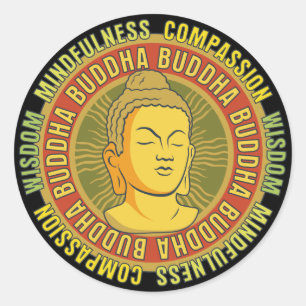 Adesivo Redondo Sabedoria de Buddha