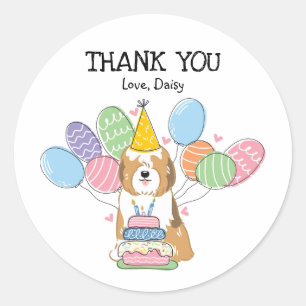 Adesivo Redondo Sable Tibetan Terrier Birthday Favor Tags Sticker
