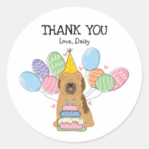 Adesivo Redondo Sable Tibetan Terrier Birthday Favor Tags Sticker